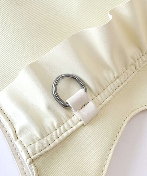 トートバッグ 大容量 肩掛けバッグ 合皮 ラッフルフリルバッグ 韓国風 大人可愛い 手提げバッグ フェイクレザー 通学通勤 ハンドバッグ A4サイズ 2WAY鞄 77YUEL-001